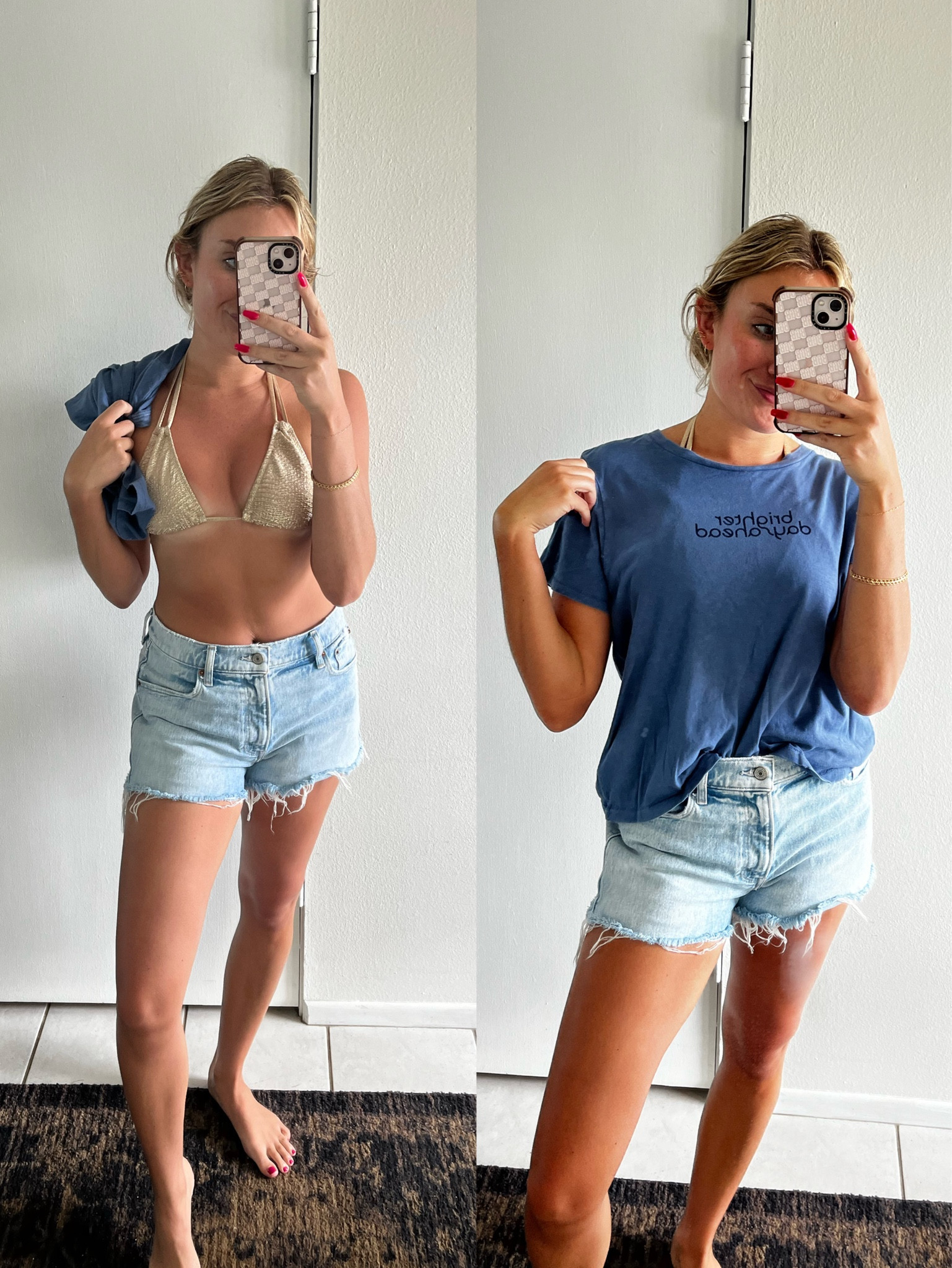 another cute way to cover up for the beach!

Size 28 shorts, large shirt for oversized look, six / small in the suit 

#LTKunder100 #LTKsalealert #LTKswim