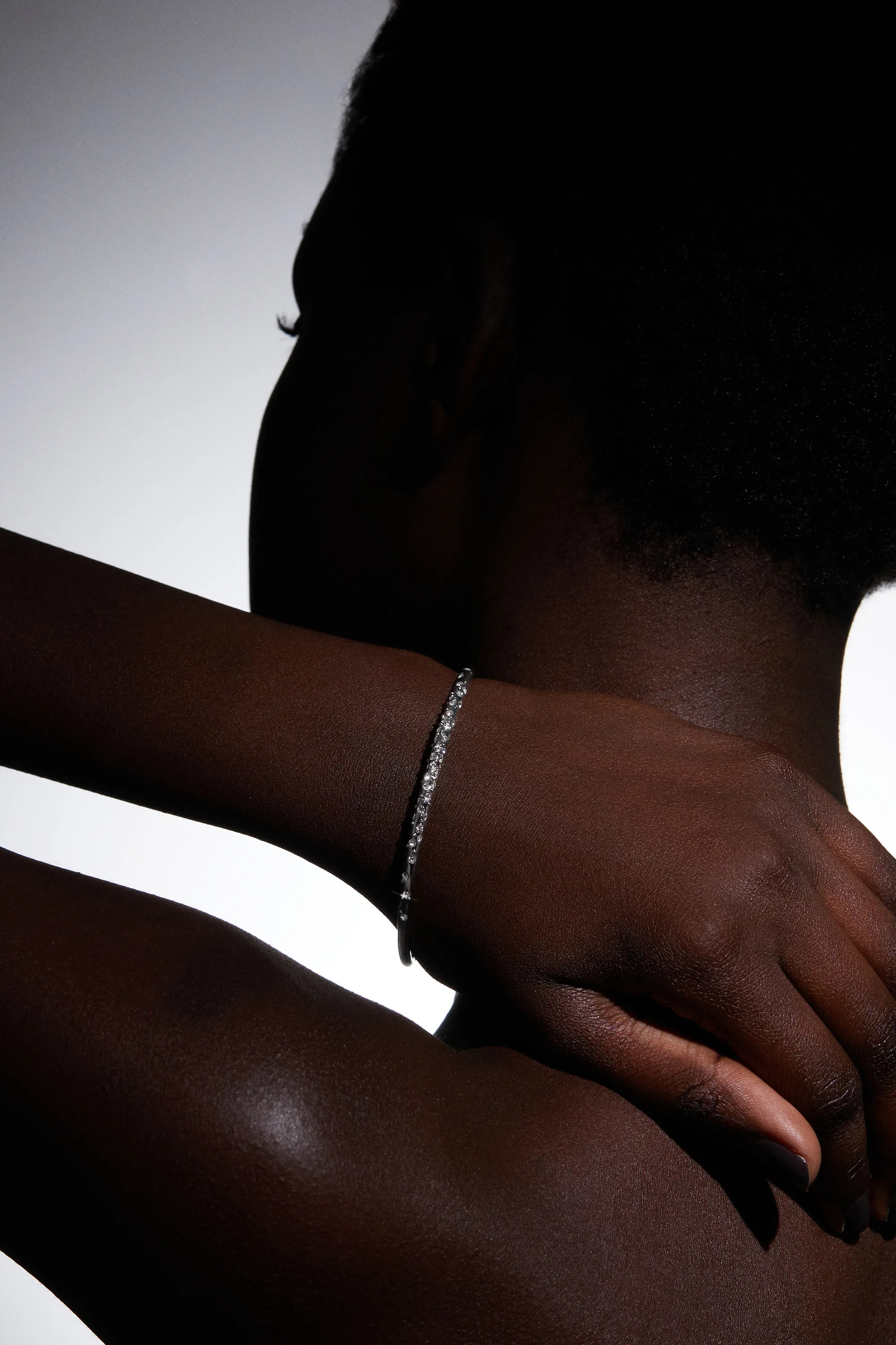 Hand Set European Crystal Sprinkle Bangle | Karen Millen UK + IE + DE + NL