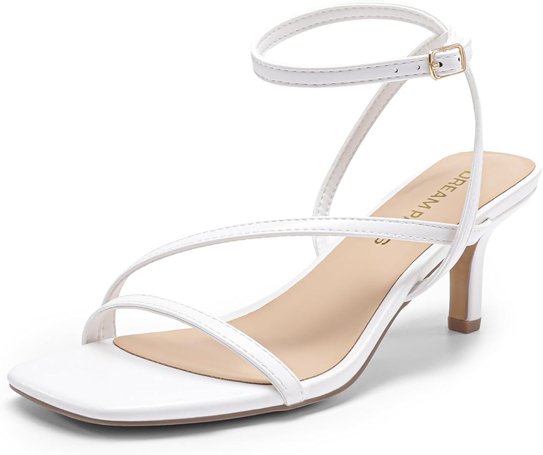 DREAM PAIRS Women's Low Kitten Heels Strappy Open Square Toe Ankle Strap Sexy Fashion Comfort Dre... | Amazon (US)