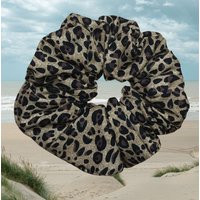 Leopard Print Scrunchie Cotton Hair Tie Accessory | Etsy (US)