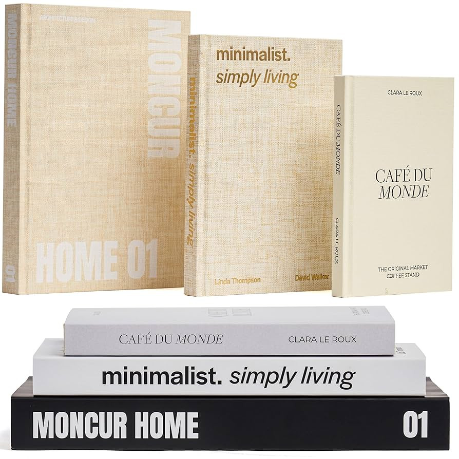 Fake Books for Decoration Set of 3 Coffee Table Books Neutral Beige Home Decor Black & White Coff... | Amazon (US)