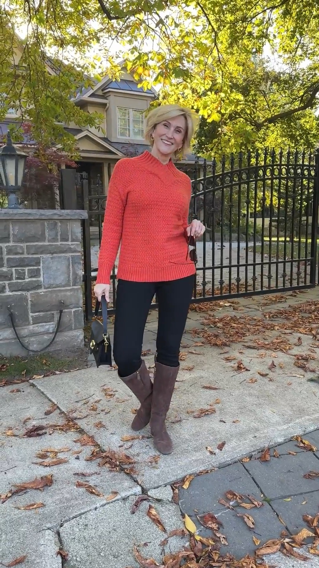 Some days call for comfort, but make it cute. 🍊 This chunky orange knit from Talbots is doing all the heavy lifting — warm, happy, and just structured enough to feel pulled together. Paired with black leggings and tall boots for those “I didn’t try too hard, but I did” kind of days.

#LTKgrwm #LTKSeasonal #LTKOver40