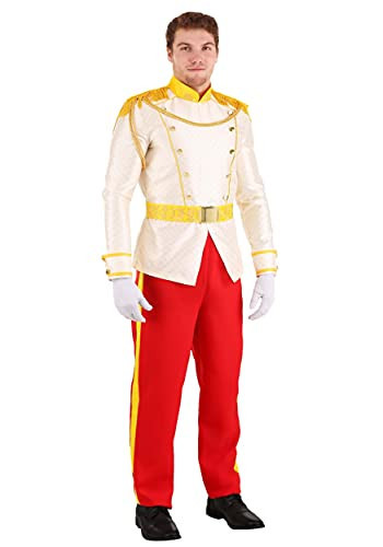 Fun Costumes Men's Official Disney Cinderella Prince Charming Costume - Premium Quality White Royal Suit Outfit for Halloween, Ideal for Cosplay and Disney Fans, Large | Amazon (US)