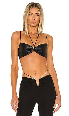 Dion Lee Leather Single Link Bra in Black from Revolve.com | Revolve Clothing (Global)