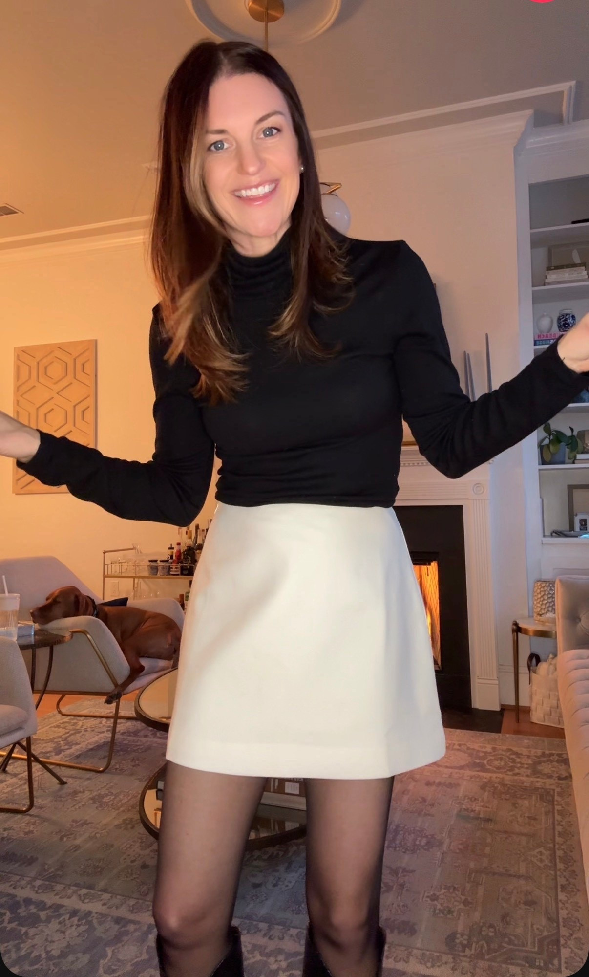 East Valentine’s Day date night chich black and white outfits white skirt style winter date night outfit ideas @Tuckernuck skirt pearl earrings

#LTKootd #LTKValentine #LTKgrwm