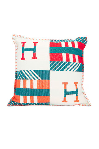 hermes Hermes Avalon Cushion in Multi - White. Size all. | FWRD 