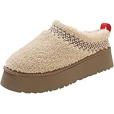 Nuyenkm Women's Winter Slippers Platform Snow Boots Thickened Flat Boots Fur Lined Warm Durable S... | Amazon (US)