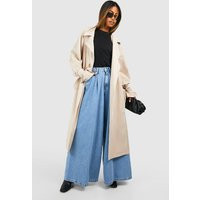 Trenchcoat Mit Gürtel - Stone - 34, Stone | Boohoo.com (DE)