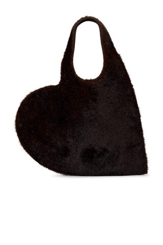 Coperni Faux Fur Heart Tote Bag in Brown | FWRD 