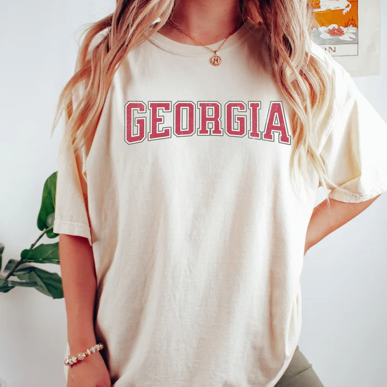 Comfort Colors oversized Georgia shirt,Georgia fan shirt, gift for game day, Georgia graphic tee,... | Etsy (US)