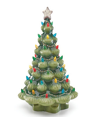 Lenox Treasured Traditions Green Porcelain Lit Tree & Reviews - Macy's | Macys (US)