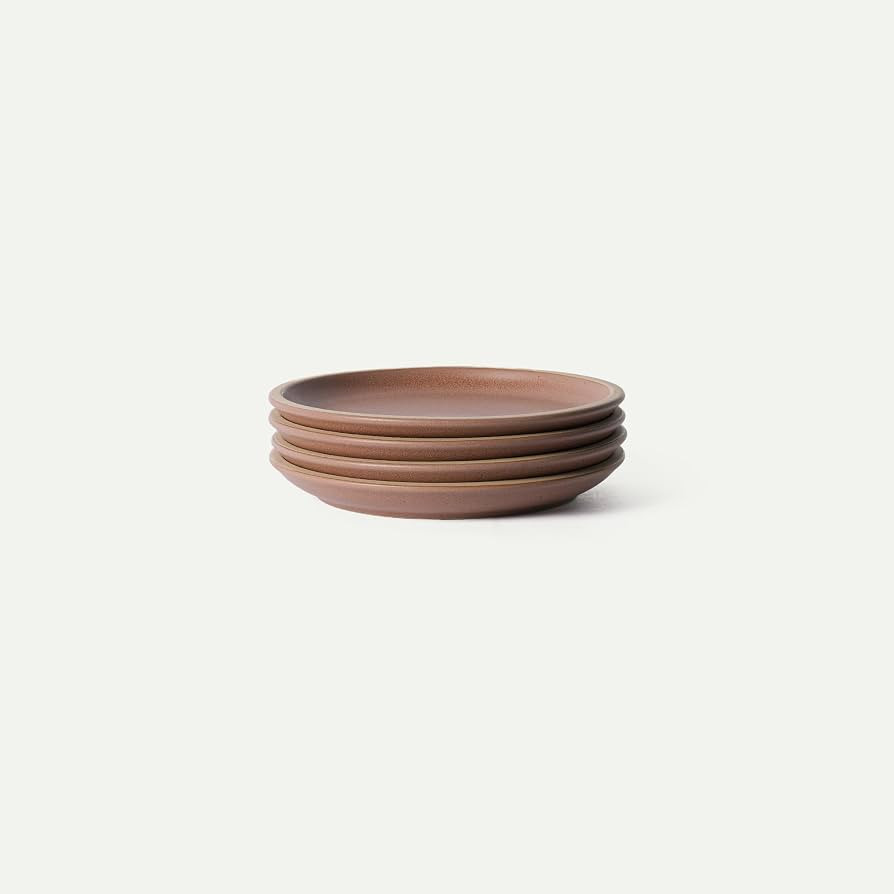 MORA Medium Plates Set of 4, 8.5 inch Ceramic Pottery Salad Plates - Microwave, Oven and Dishwash... | Amazon (US)