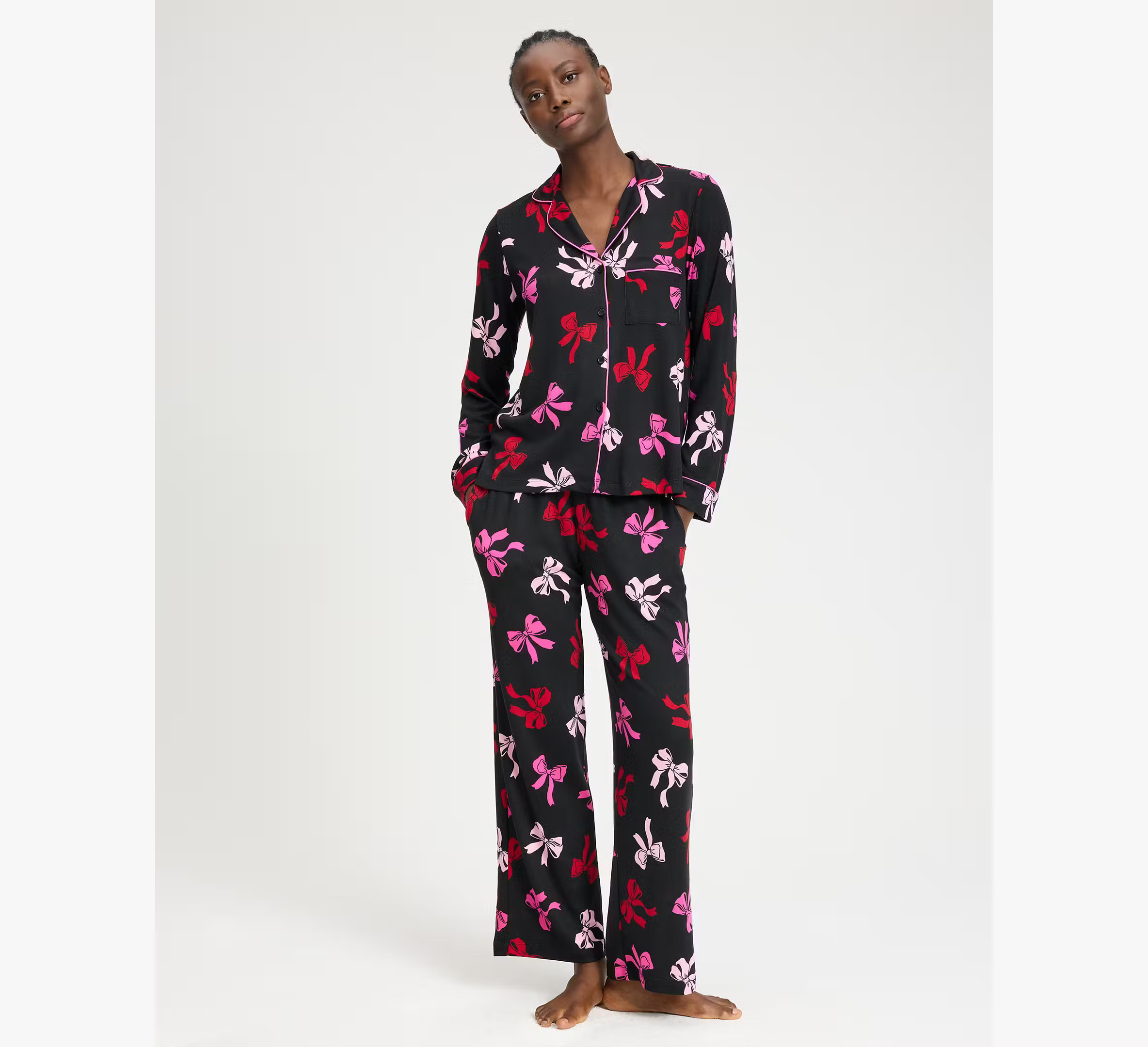 Kate Spade Festive Bows Long Pj Set, Fest Bows - Small | Kate Spade (US)