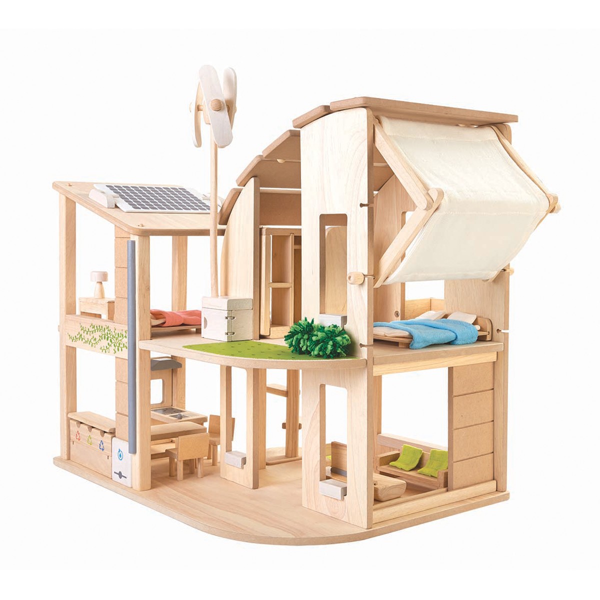 Plan Toys Green Dollhouse Set | The Tot
