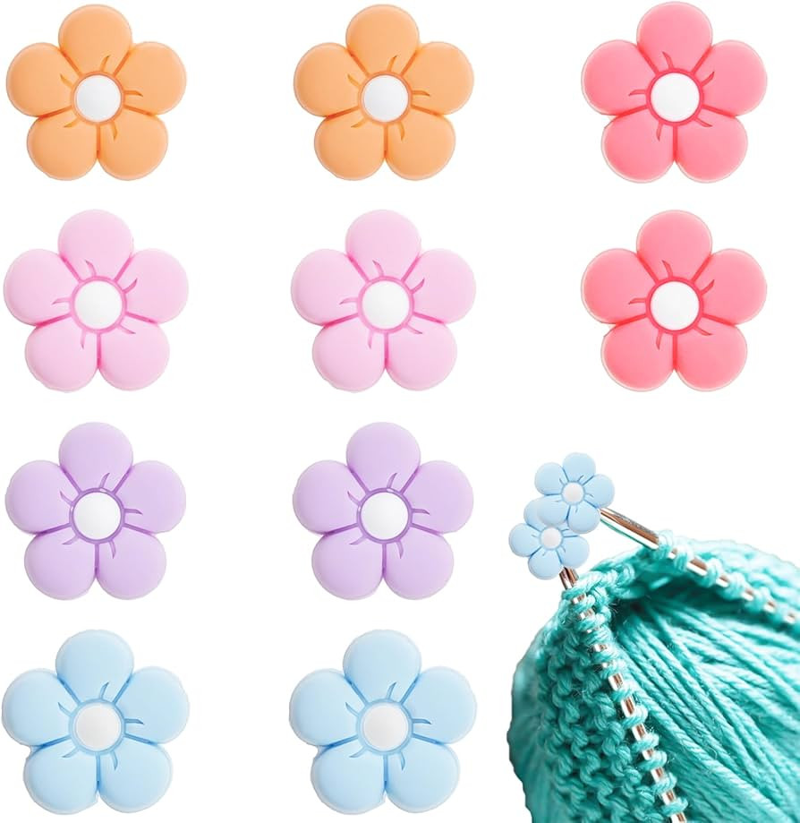 10 Pack Cute Flower Needle Point Protectors Silicone Needle Point Protectors Knitting Accessories... | Amazon (US)