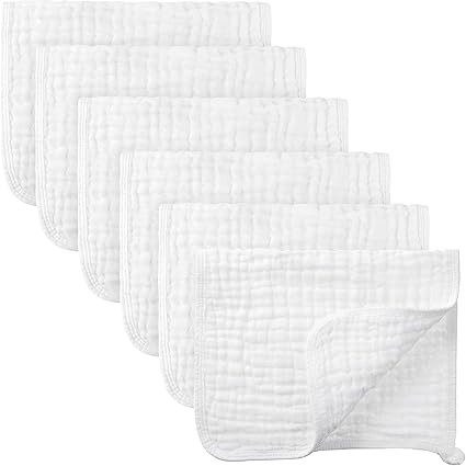 6 Pieces Large 20 x 10 Inch Muslin Burp Cloths Multi-Colors Muslin Washcloths Baby Burping Cloth ... | Amazon (US)