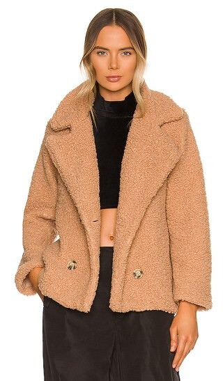 Elettra Teddy Jacket in Tan | Revolve Clothing (Global)