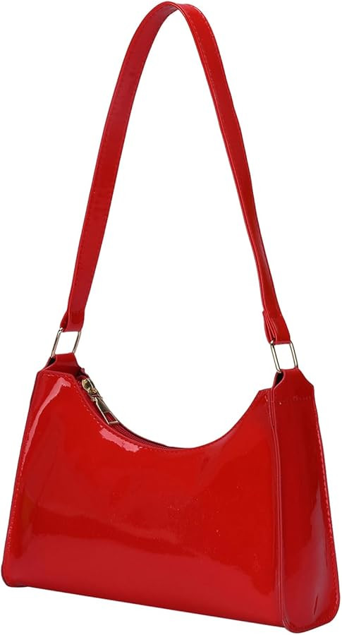 QWINEE Women's Artificial Patent Leather Tote Bag Square Bag Satchel Purse Handbags Ladies Should... | Amazon (US)