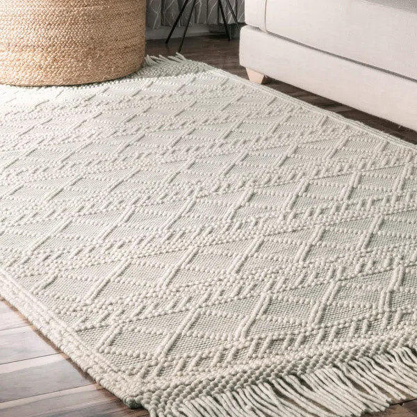 Sechrist Geometric Handmade Flatweave Area Rug in Gray | Wayfair North America