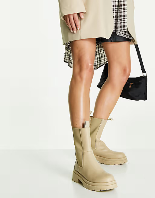 Topshop Kylie chunky chelsea boot in camel | ASOS (Global)