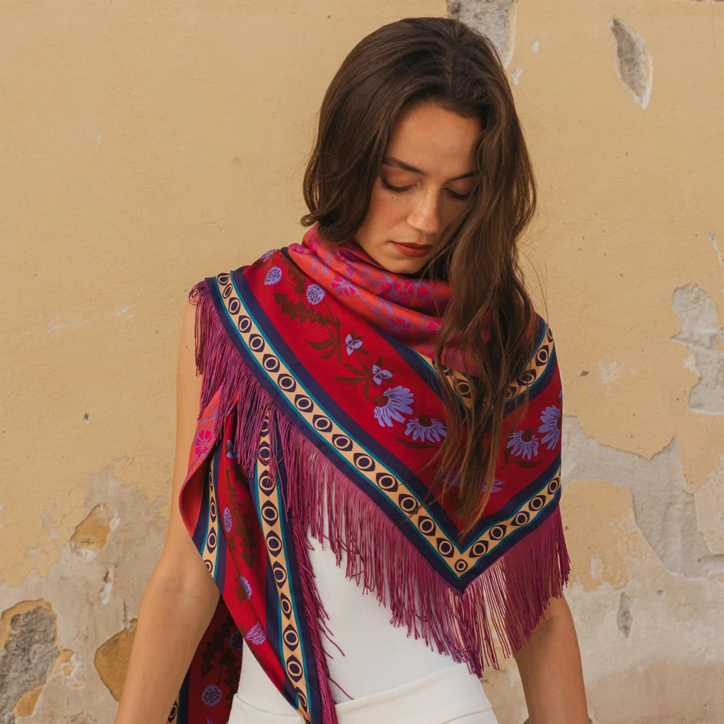 Gaia Silk Fringe Bandana | The Freya Brand