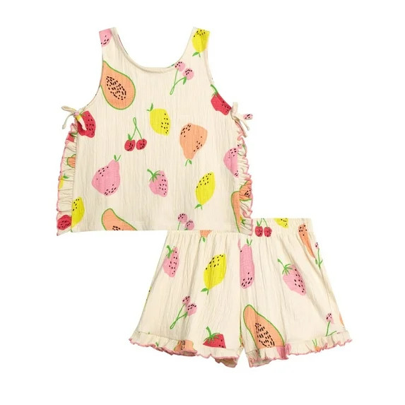 Jessica Simpson Toddler Girls' Ruffle Tank Top and Shorts Set, 2-Piece, Sizes 12M-24M | Walmart (US)