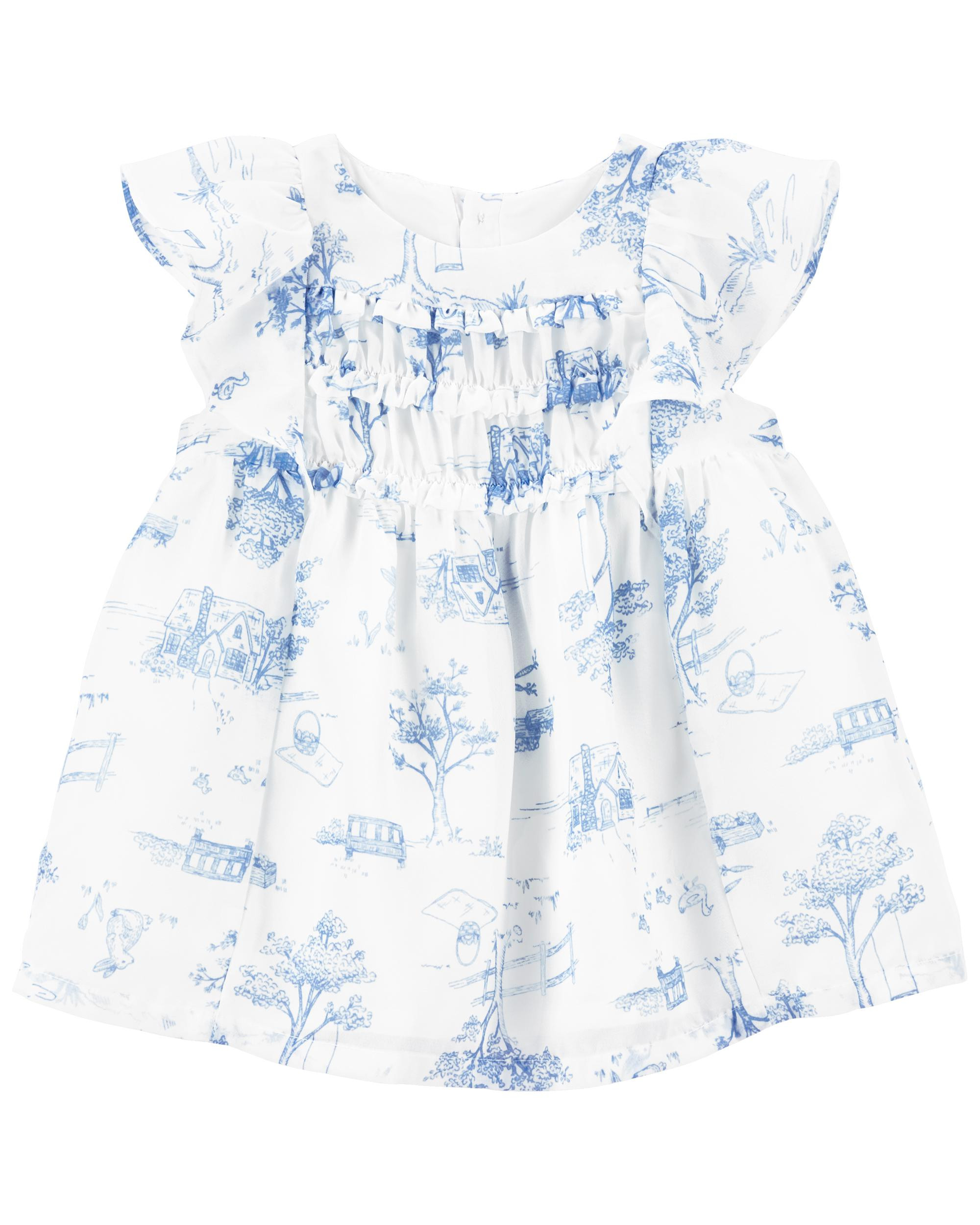Baby Toile Print Crepe Dress | carters.com | Carter's