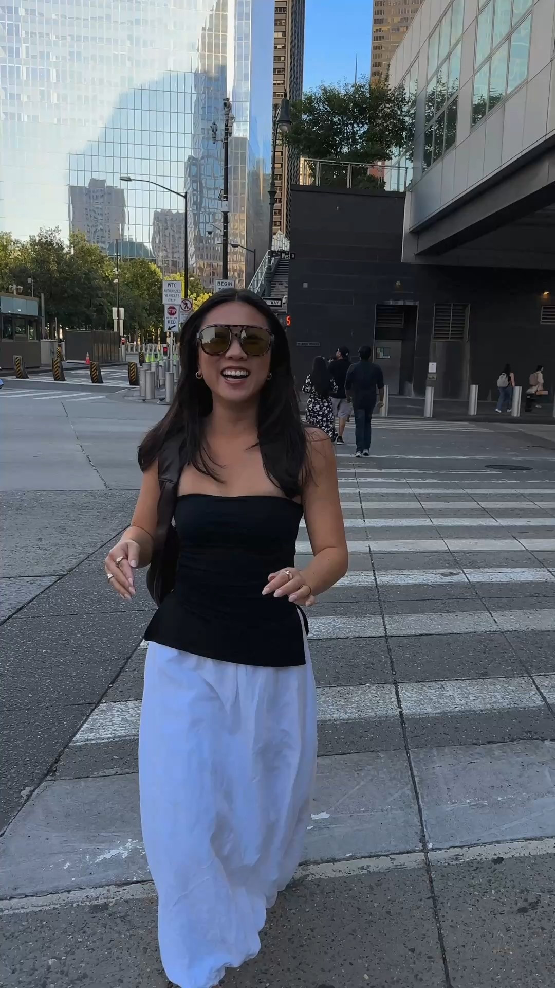  NYC outfit | linen skirt, strapless top, and a comfy statement sneakerr
 

#LTKPetite #LTKTravel #LTKShoeCrush