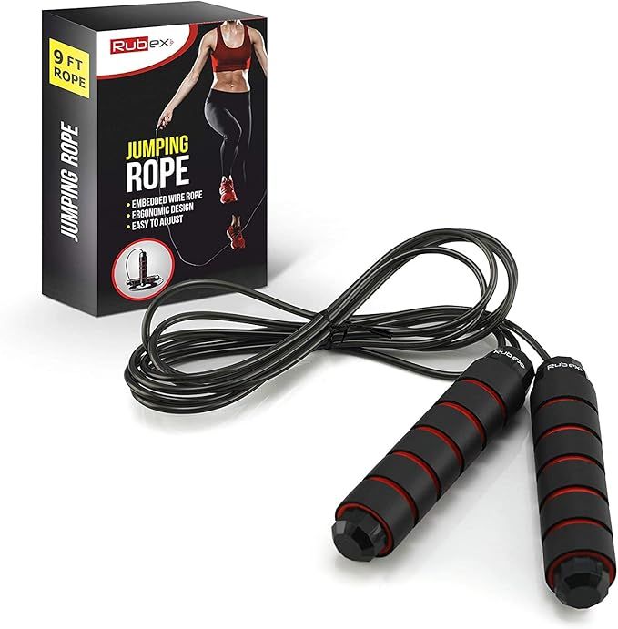 Amazon.com : RUBEX Jump Rope Tangle-Free Speed Jumping Rope Cable with Ball Bearings - for best G... | Amazon (US)