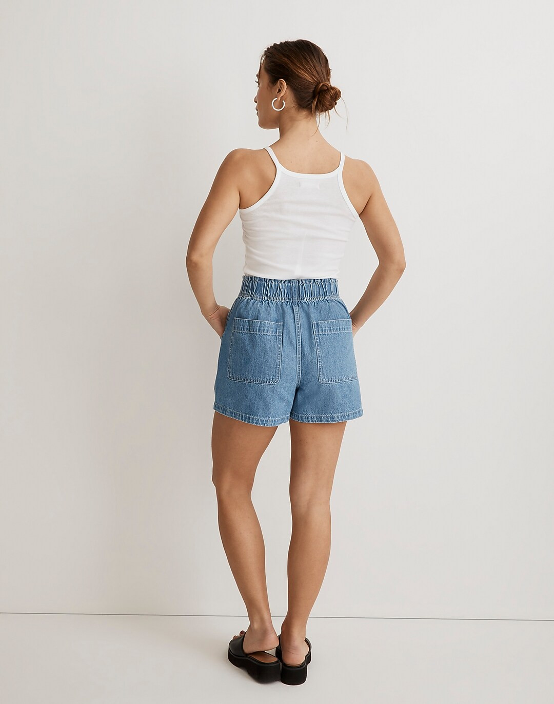 Denim Pull-On Paperbag Utility Shorts in Arcwood Wash | Madewell