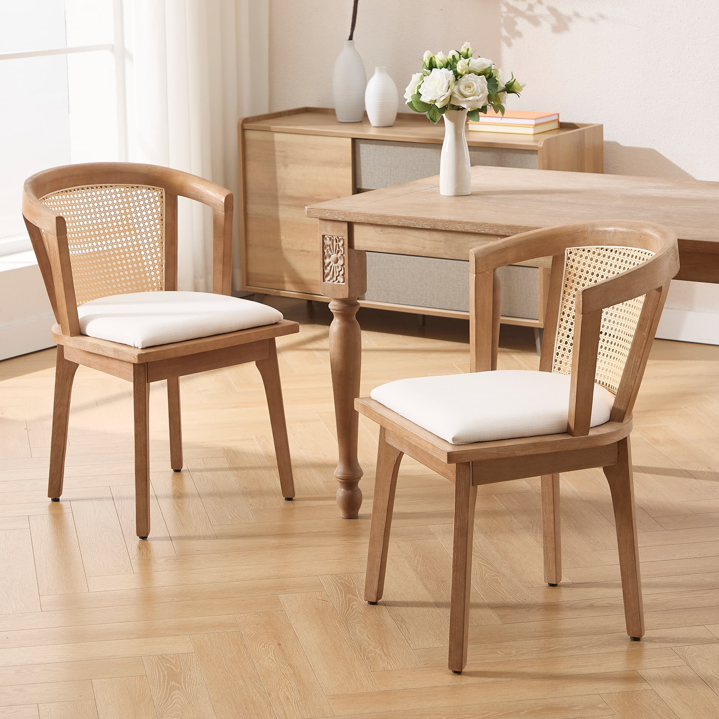 Dining Chairs with Cane Woven Back Set of 2 - 10085DC | CHAIRUS Affiliate Program