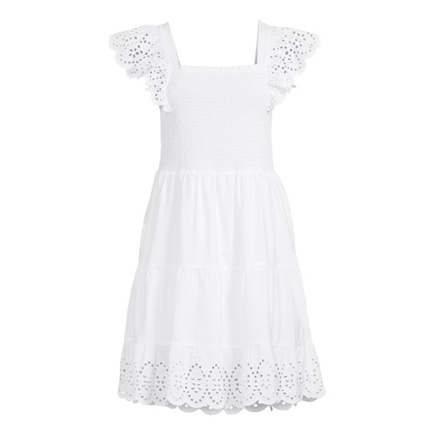 Time and Tru Women's Smocked Eyelet Dress | Walmart (US)