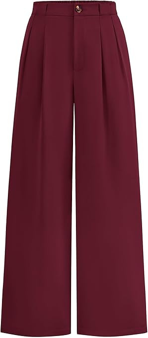KIRUNDO Wide Leg Dress Pants for Women High Waisted Office Work Trousers Business Casual Slacks B... | Amazon (US)