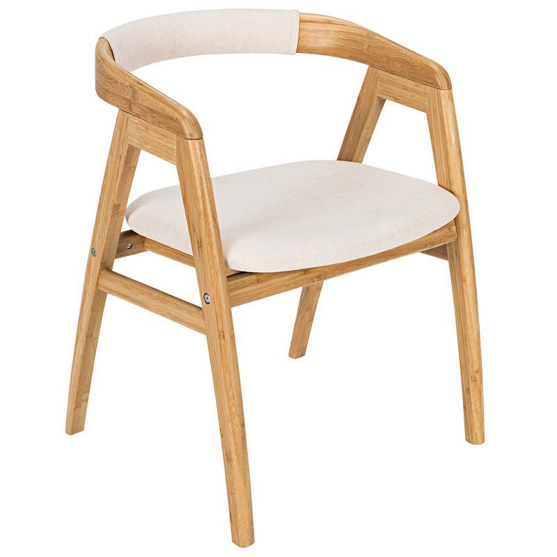Costway Costway Leisure Bamboo Chair Dining Chair w/ Curved Back & Anti-slip Foot Pads | Target