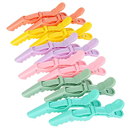 HH&LL Hair clips for Styling 12 pcs – Wide Teeth & Double-Hinged Design – Alligator Styling Sectioning Clips of Professional Hair Salon Quality (Colorful) | Amazon (US)