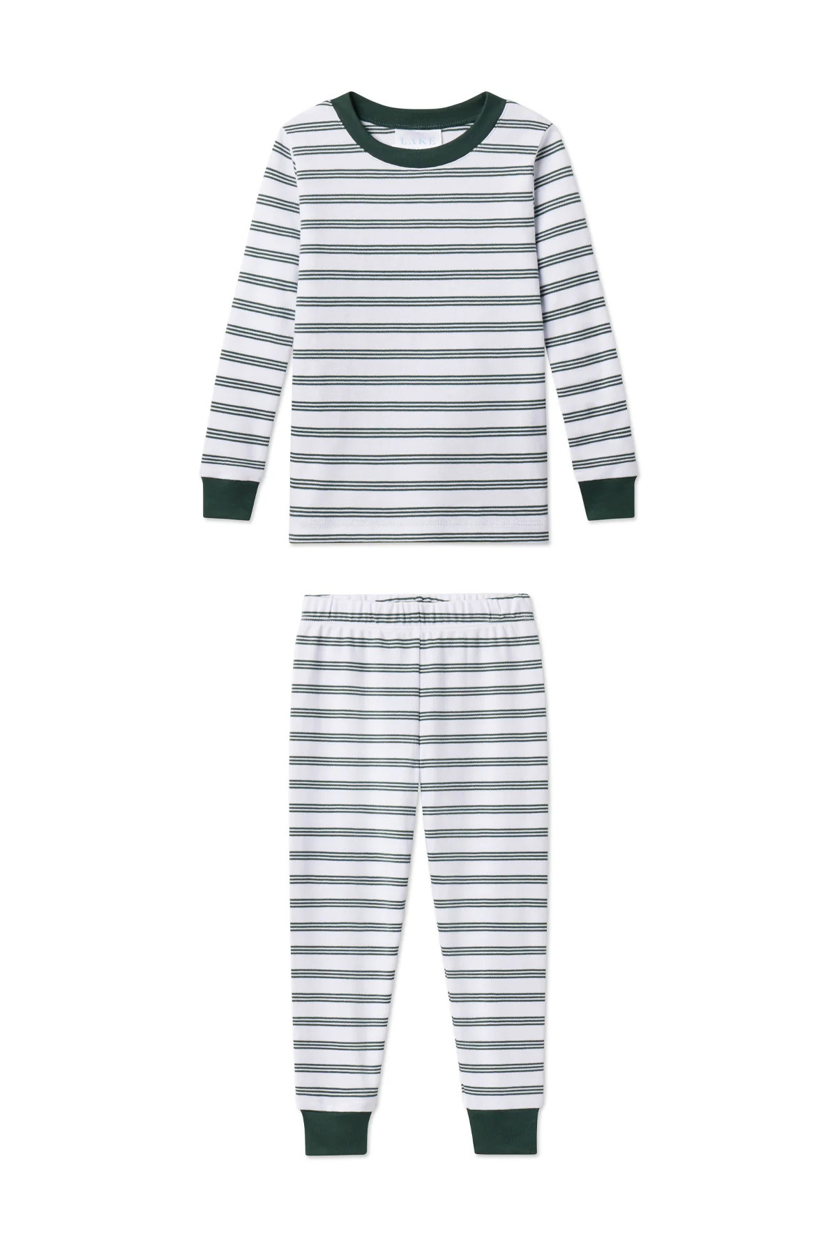 Kids Long-Long Set in Conifer Stripe | Lake Pajamas