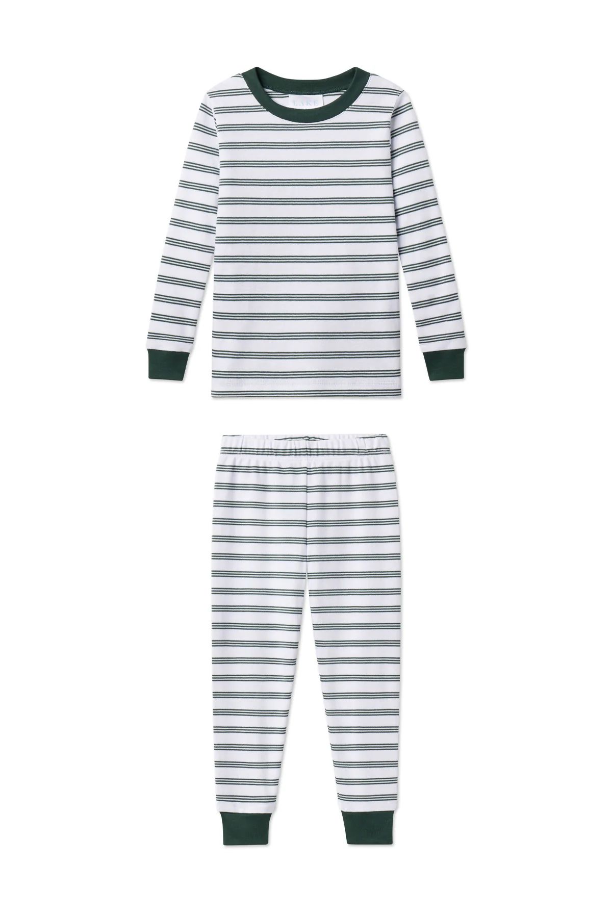 Kids Long-Long Set in Conifer Stripe | Lake Pajamas