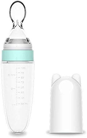 Burabi Silicone Squeeze Feeding Spoon, Baby Food Dispensing Spoon with Dust Cover, BPA Free | Amazon (US)