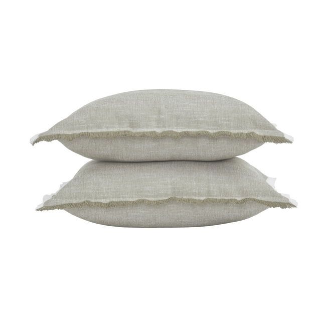 Better Homes & Gardens 20" x 20" Linen Taupe Cotton Linen Decorative Pillows (2 Count) | Walmart (US)