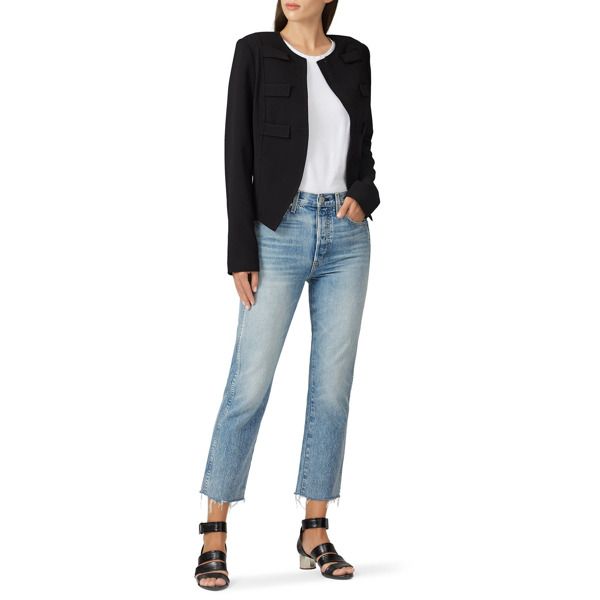 Derek Lam Collective Black Military Blazer black | Rent the Runway