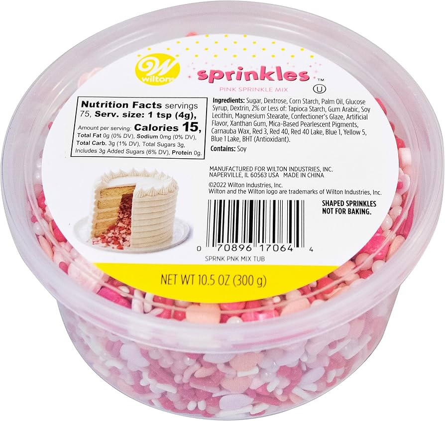 Wilton Pink Sprinkle Mix Tub 10.5 OZ | Amazon (US)