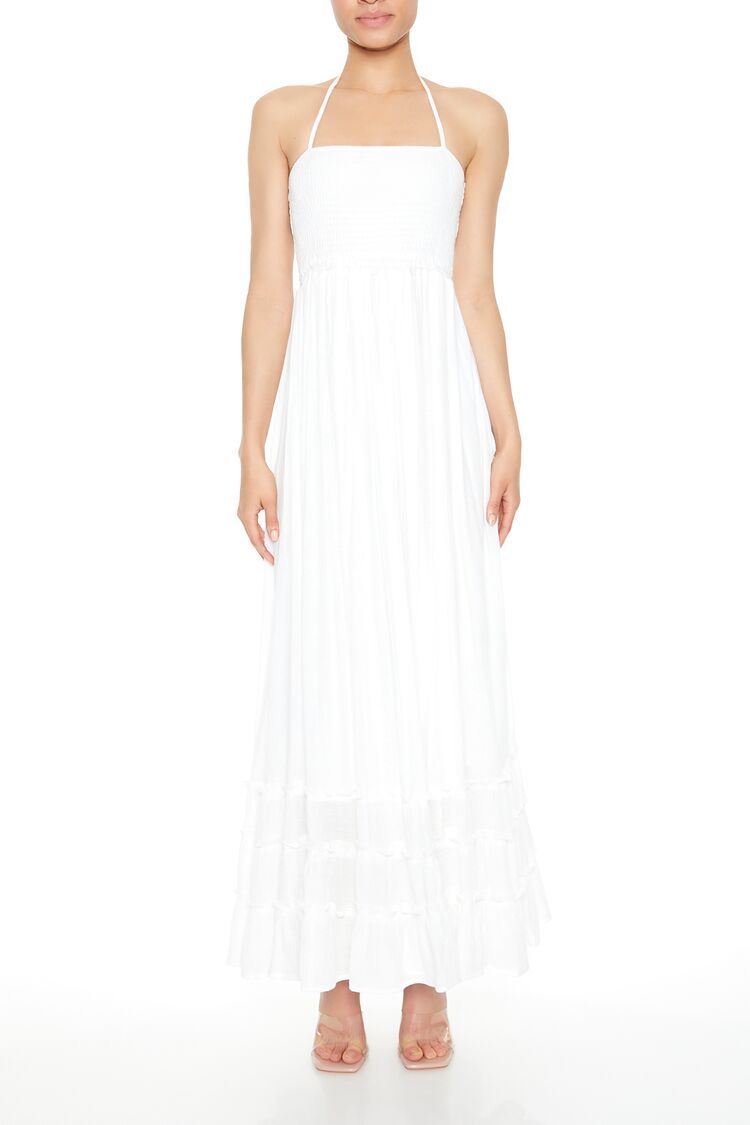 Tiered Gauze Halter Maxi Dress | Forever 21