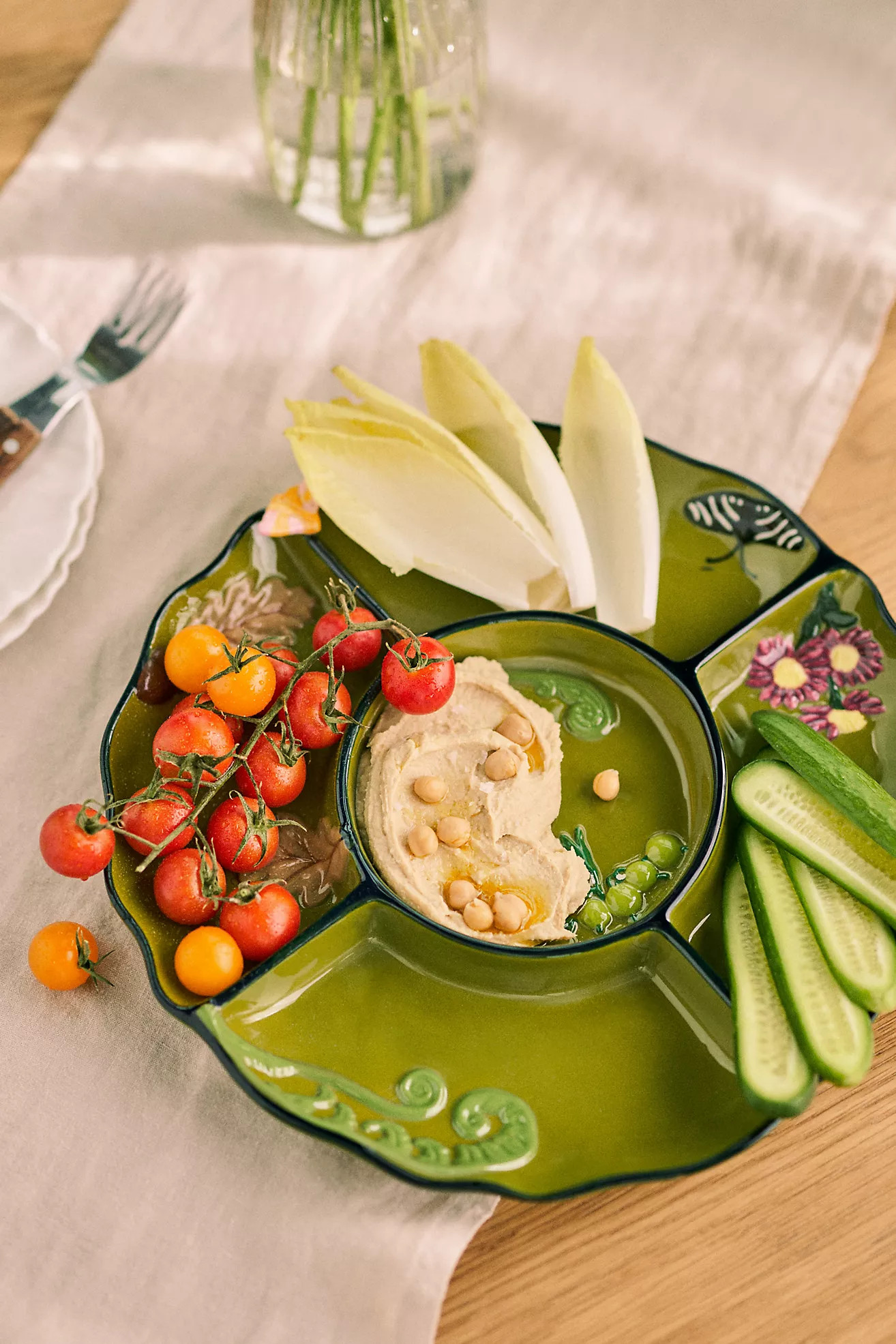 The Faye Icon Stoneware Crudité Plate | Anthropologie (US)