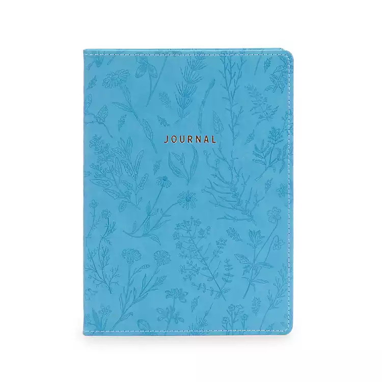 New! Blue Engraved Wildflower Journal | Kirklands