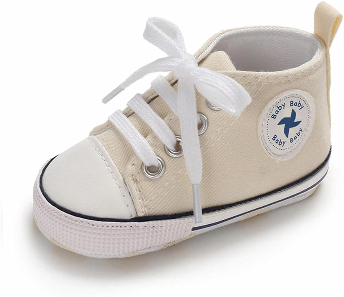 Unisex Baby Girls Boys Shoes Infant Soft Sole Canvas Newborn First Walkers High Top Anti-Slip Sne... | Amazon (US)
