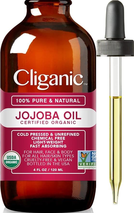 Cliganic USDA Organic Jojoba Oil, 100% Pure (4oz Large) | Natural Cold Pressed Unrefined Hexane F... | Amazon (US)