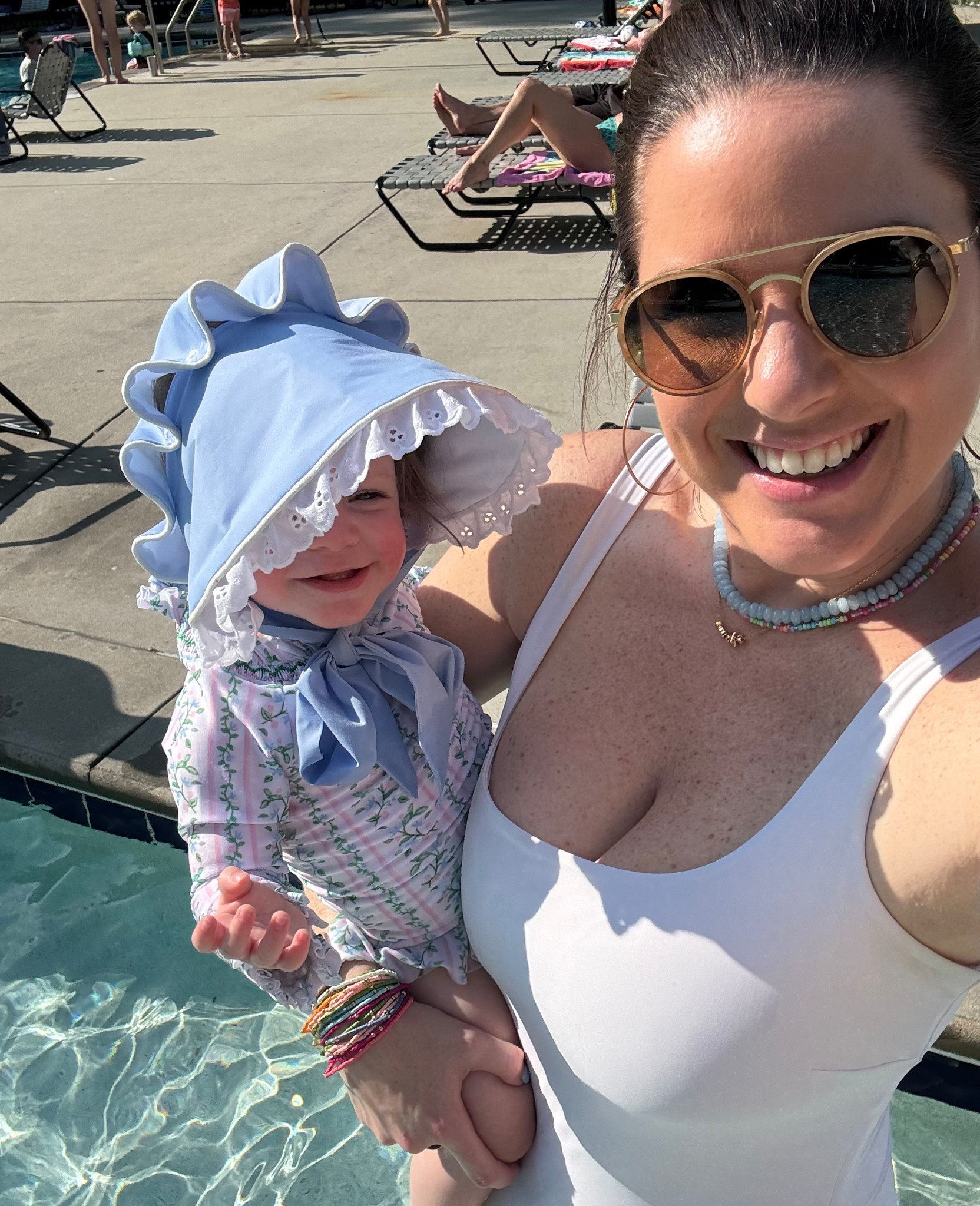 Sweet summertime with my best girl! Obsessed with this new bonnet from Etsy that not only looks precious but protects her little face from the sun. And this swimsuit is the best mom suit to suck you in in all the right places!

#LTKSwim #LTKBaby #LTKSummerEdit