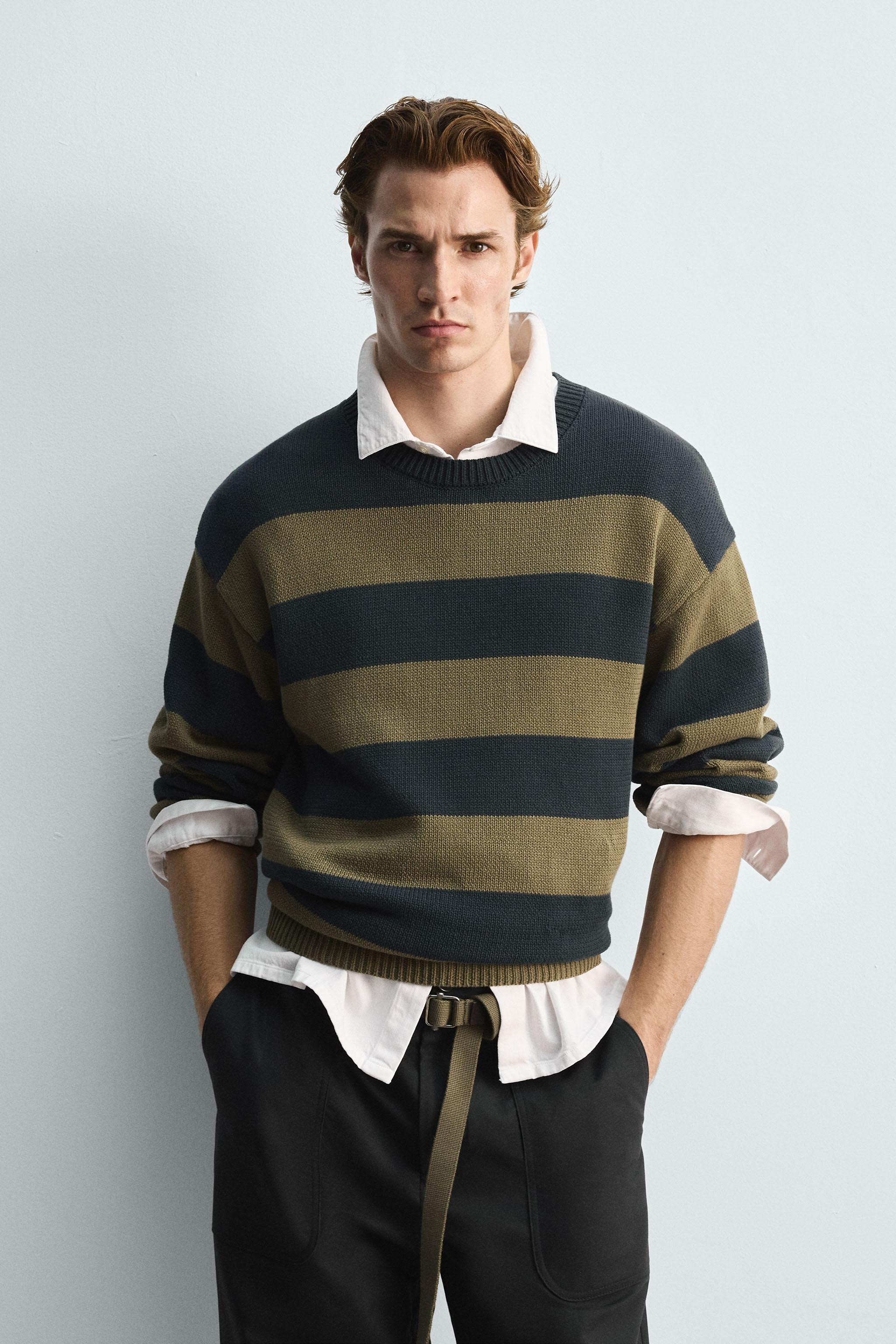 STRIPED JACQUARD SWEATER | Zara US