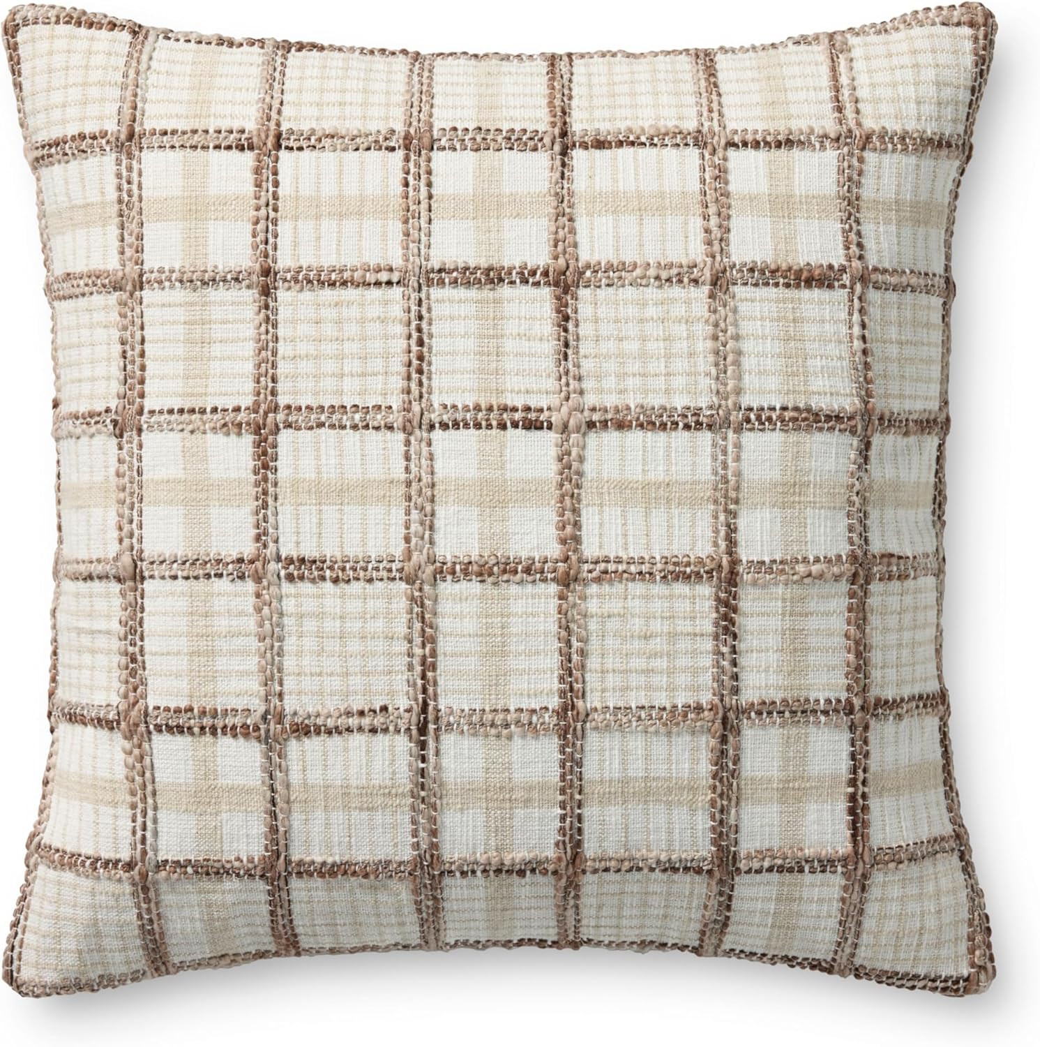 Loloi Chris Loves Julia Norman Collection PCJ0035 Ivory/Brown 20'' x 20'' Cover Only Pillow | Amazon (US)