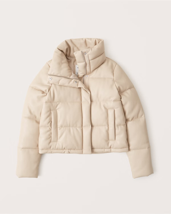 Vegan Leather Mini Puffer | Abercrombie & Fitch (US)